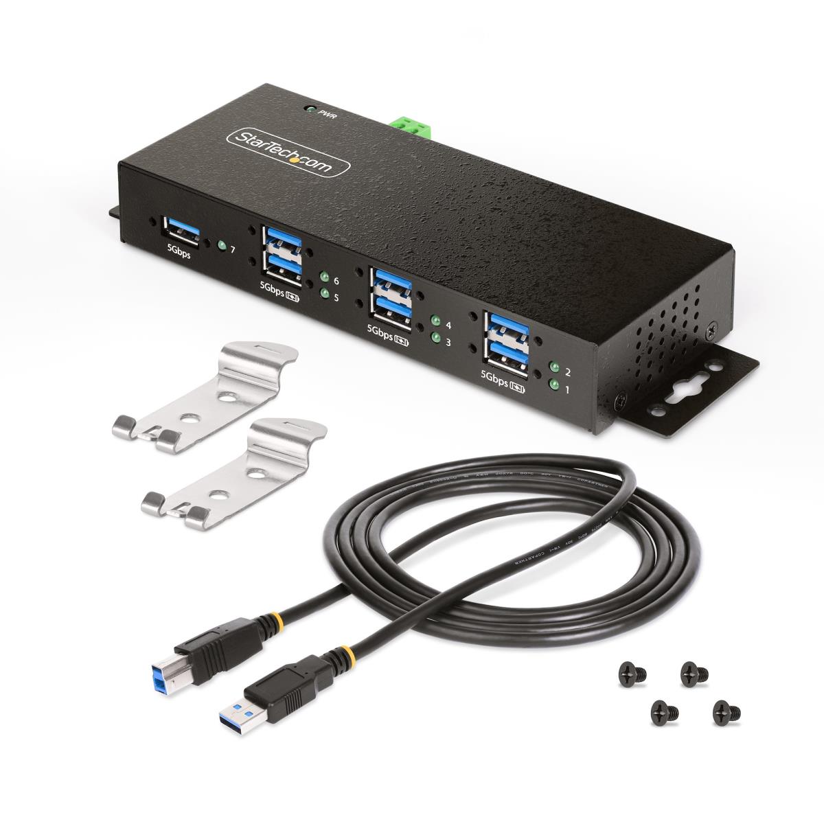 Managed Industrial 7-port USB Hub USB 3.0/3.1/3.2 G1 5gbps