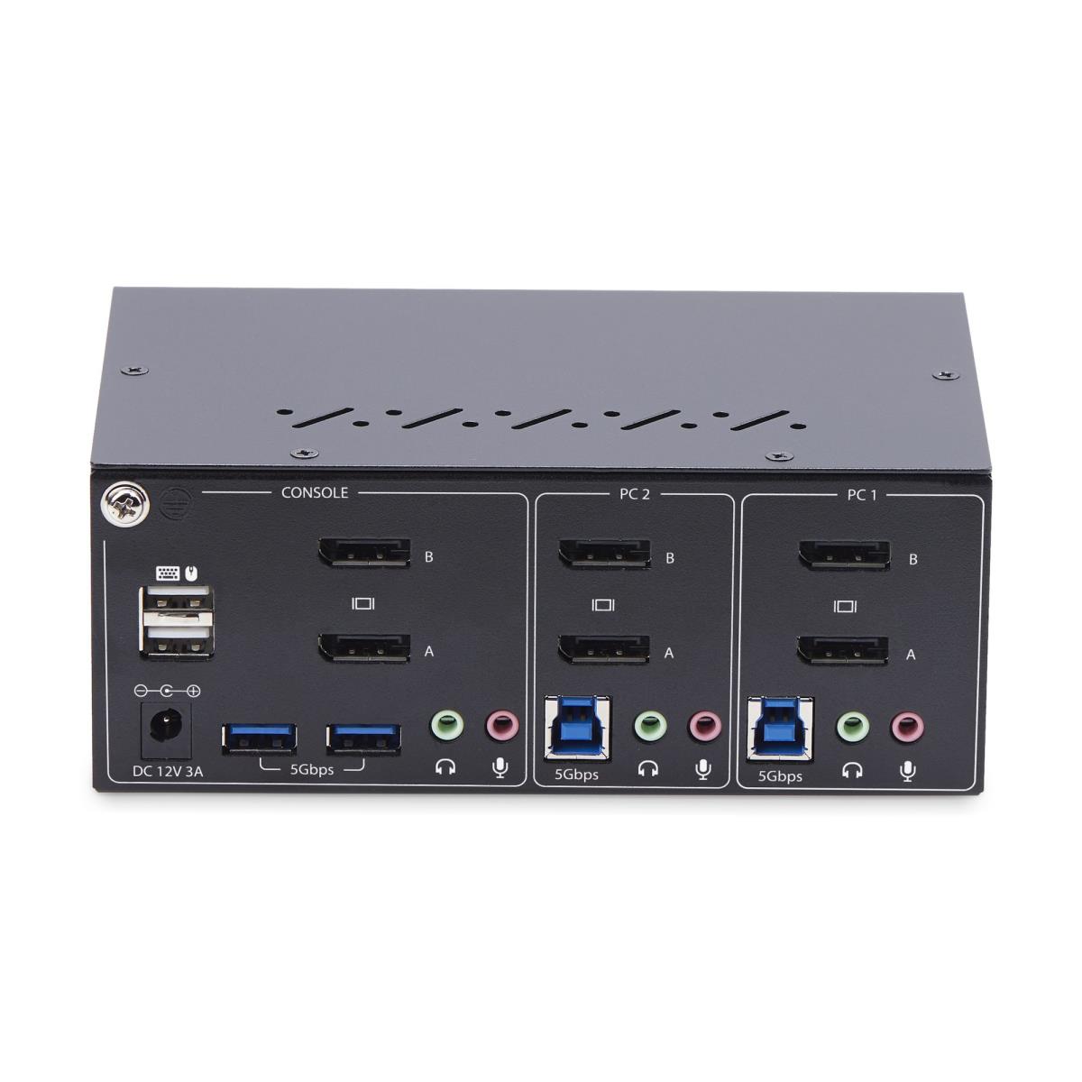 KVM Switch 4k 60hz Dual-monitor DisplayPort 2-port