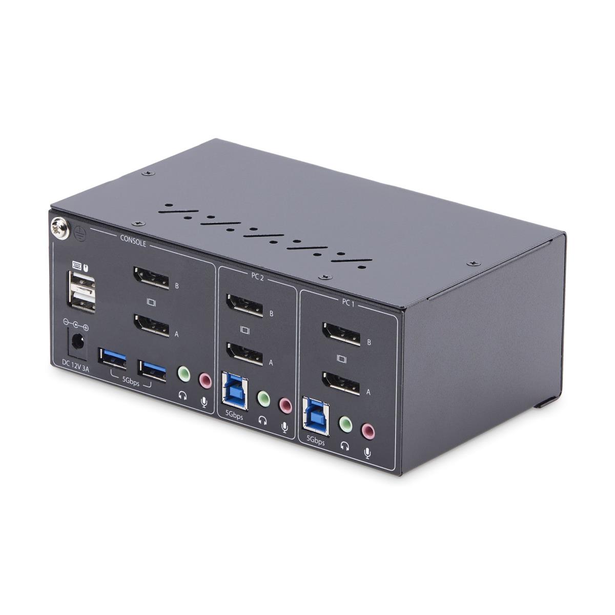 KVM Switch 4k 60hz Dual-monitor DisplayPort 2-port