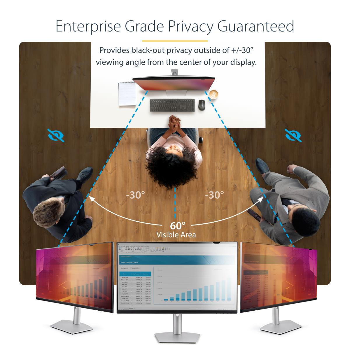Monitor Privacy Screen - 24in 16:9 Gold Privacy Filter/security Shield