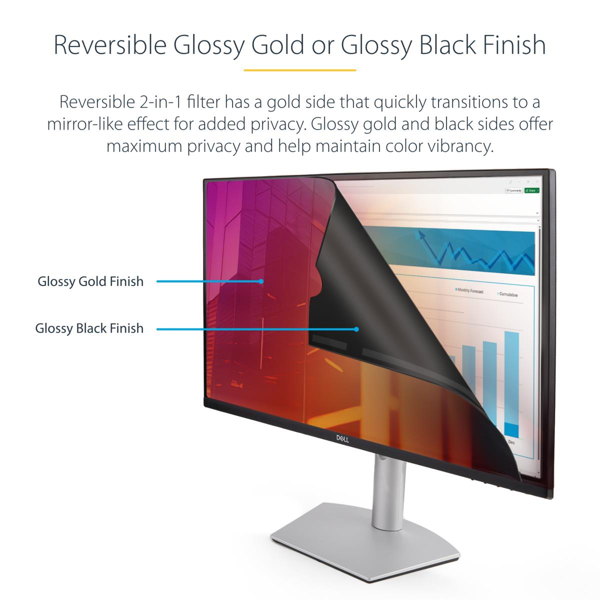 Monitor Privacy Screen - 27in 16:9 Gold Privacy Filter/security Shield