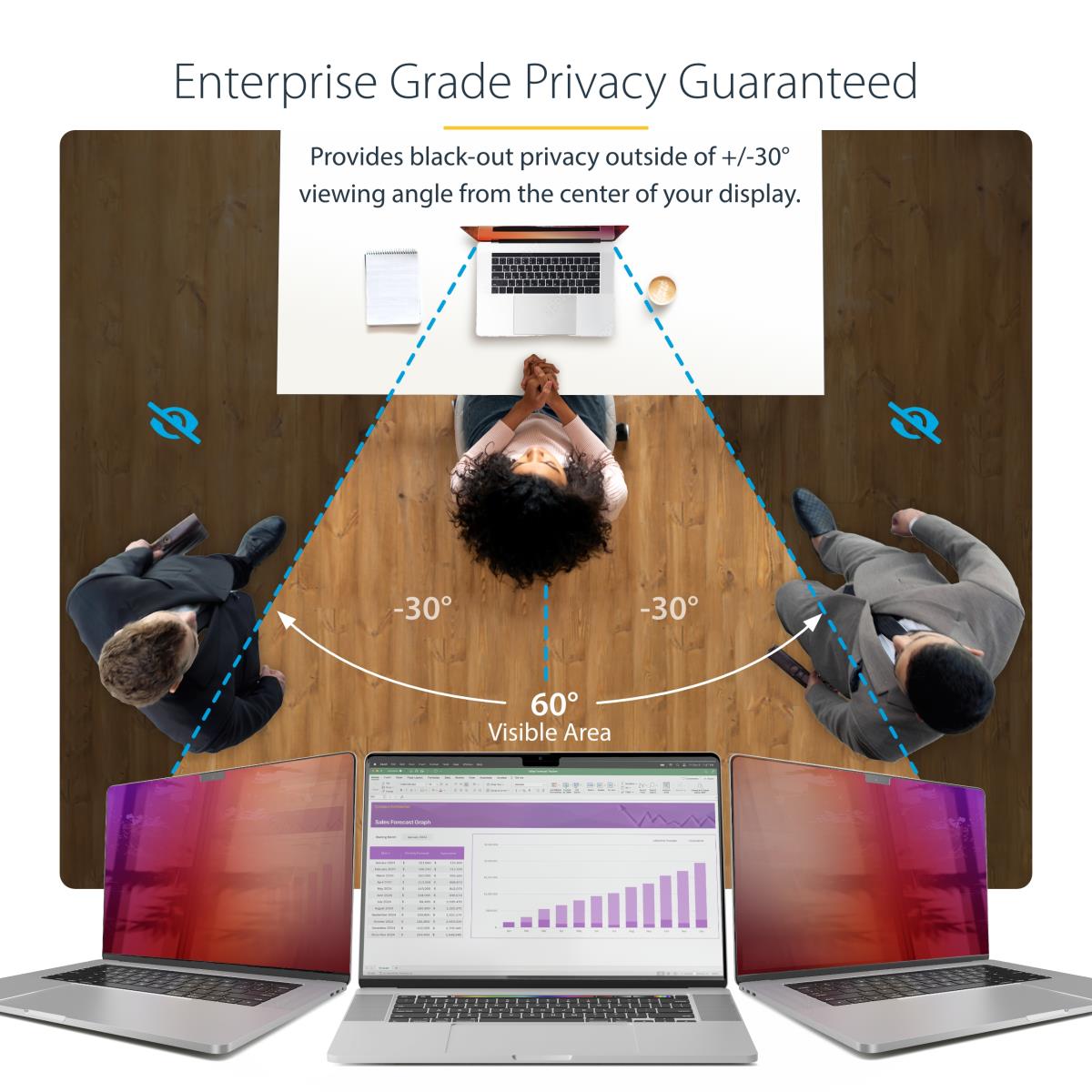 MacBook Pro Privacy Scree - 14in Gold Filter W/enhanced Privacy, Computer Security Shield, Double-sided Screen Protector, +/- 30