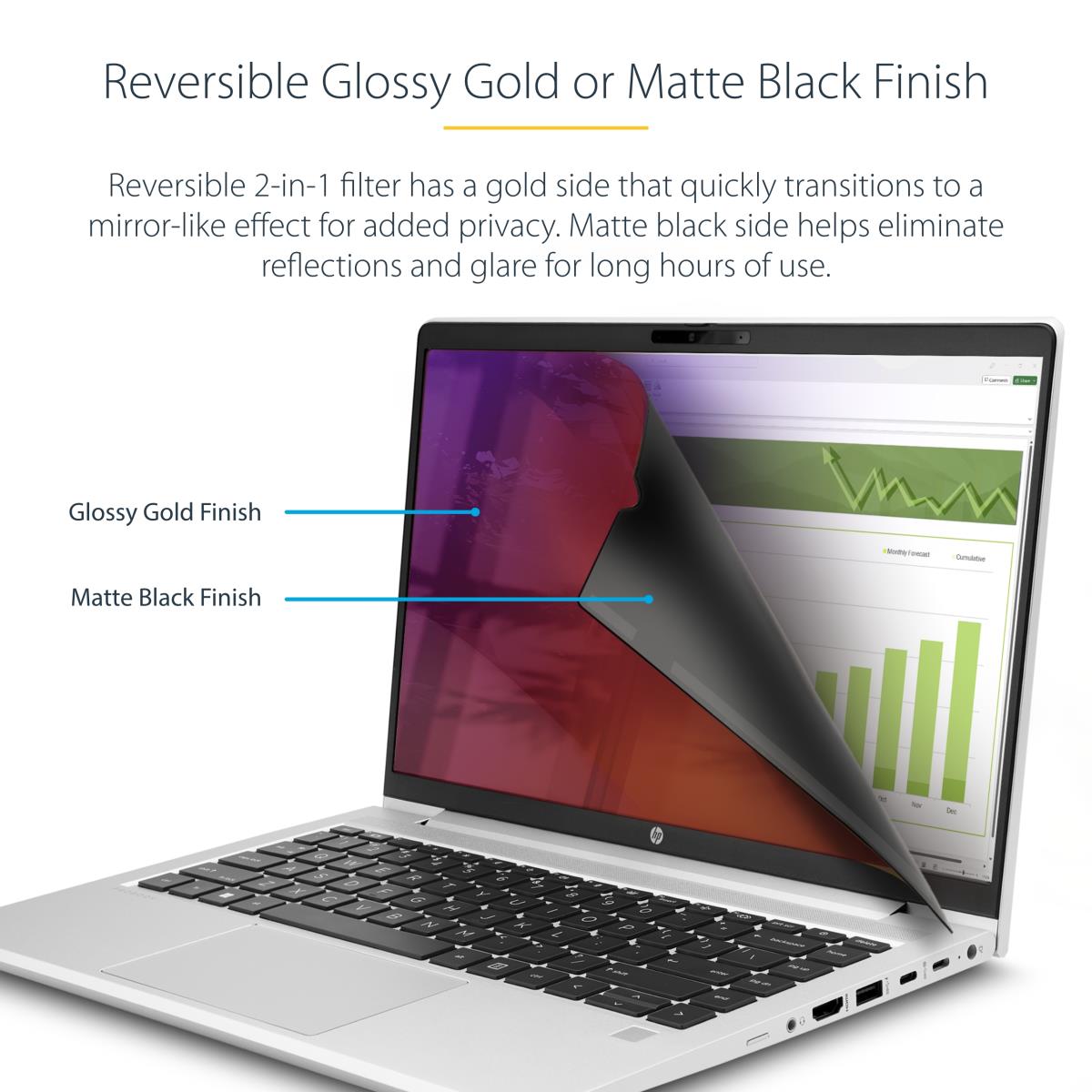 Laptop Privacy Screen - 14in 16:9 Gold Privacy Filter/security Shield