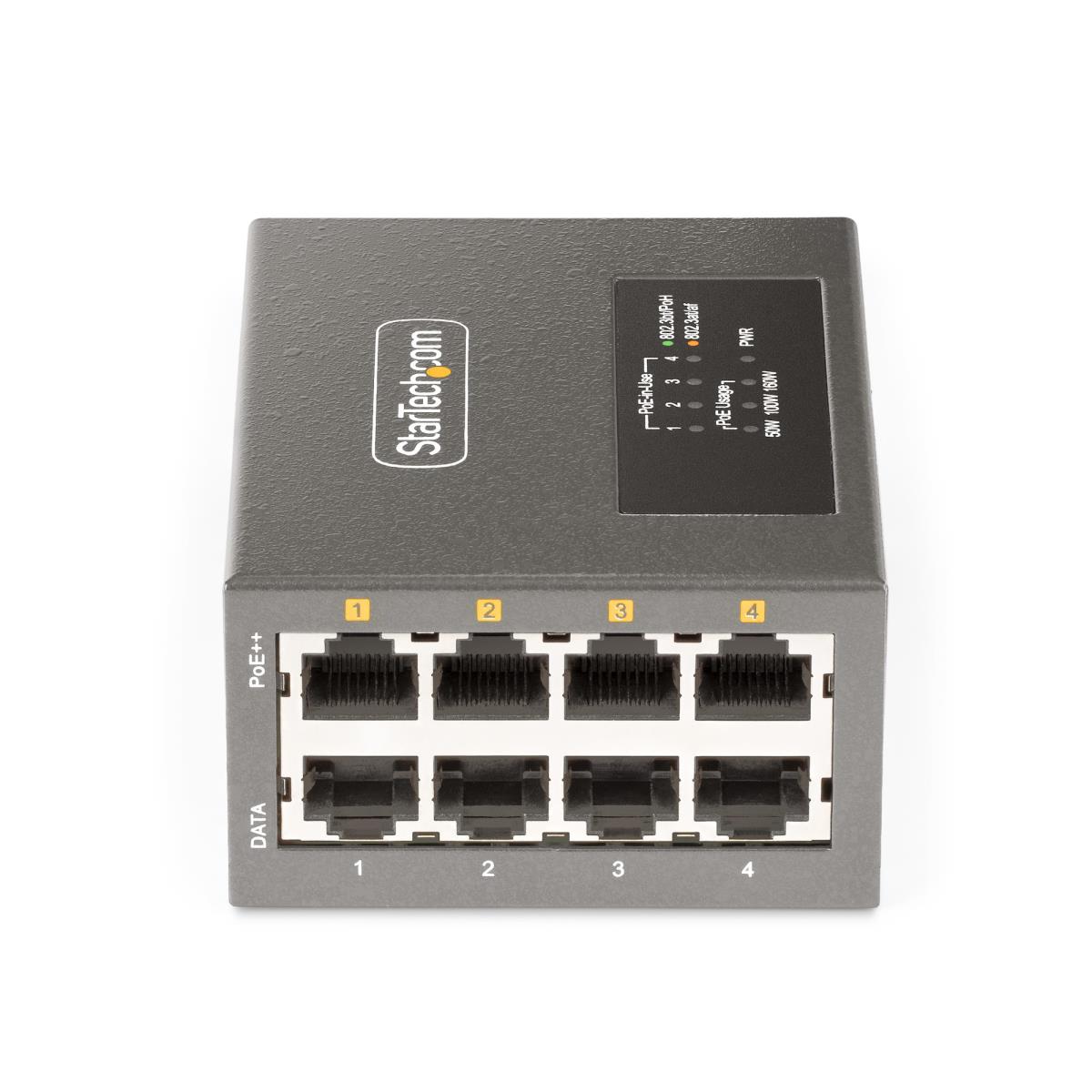 Multi-gigabit Poe++ Injector - 4-port 5/2.5g Ethernet (nbase-t) Poe/poe+/poe++ (802.3af/802.3at/