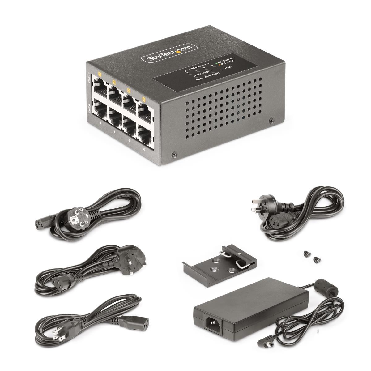 Multi-gigabit Poe++ Injector - 4-port 5/2.5g Ethernet (nbase-t) Poe/poe+/poe++ (802.3af/802.3at/