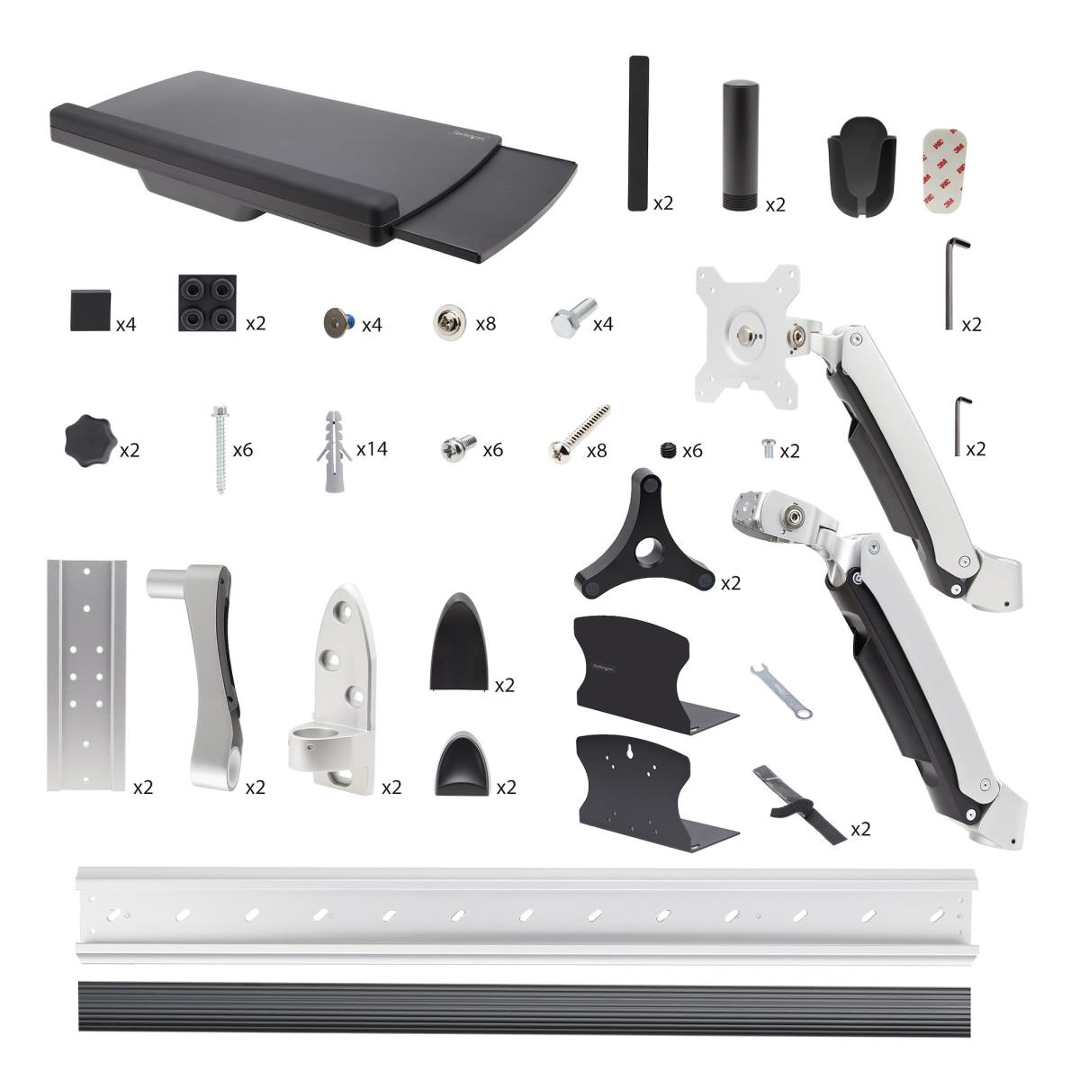 Wall Mount Workstation Vesa Mount For 32in Monitor (22lb/10kg) Fully Articulating Monitor Mount