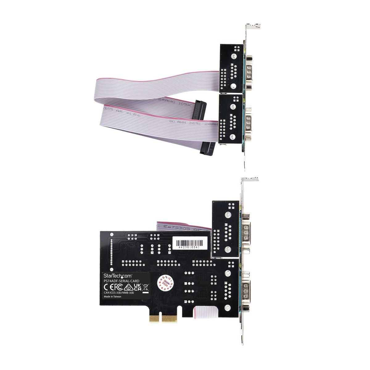 Serial Pcie Card - 4-port Quad-port Pci-e To Rs232/rs422/rs485 (db9) Serial Card Low-profi