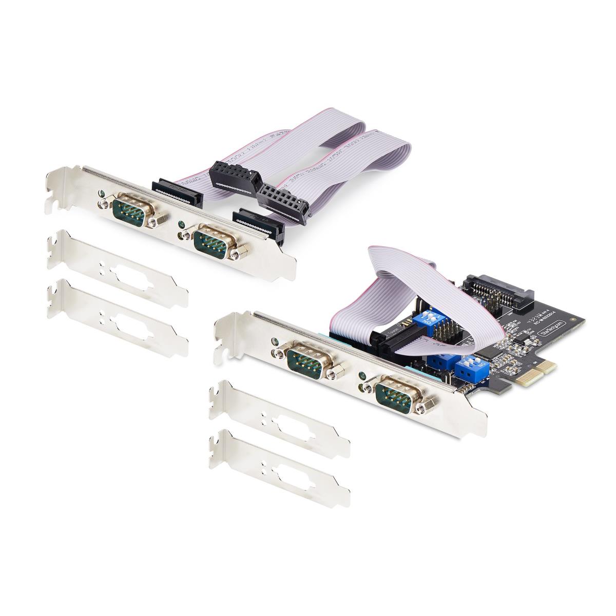 Serial Pcie Card - 4-port Quad-port Pci-e To Rs232/rs422/rs485 (db9) Serial Card Low-profi