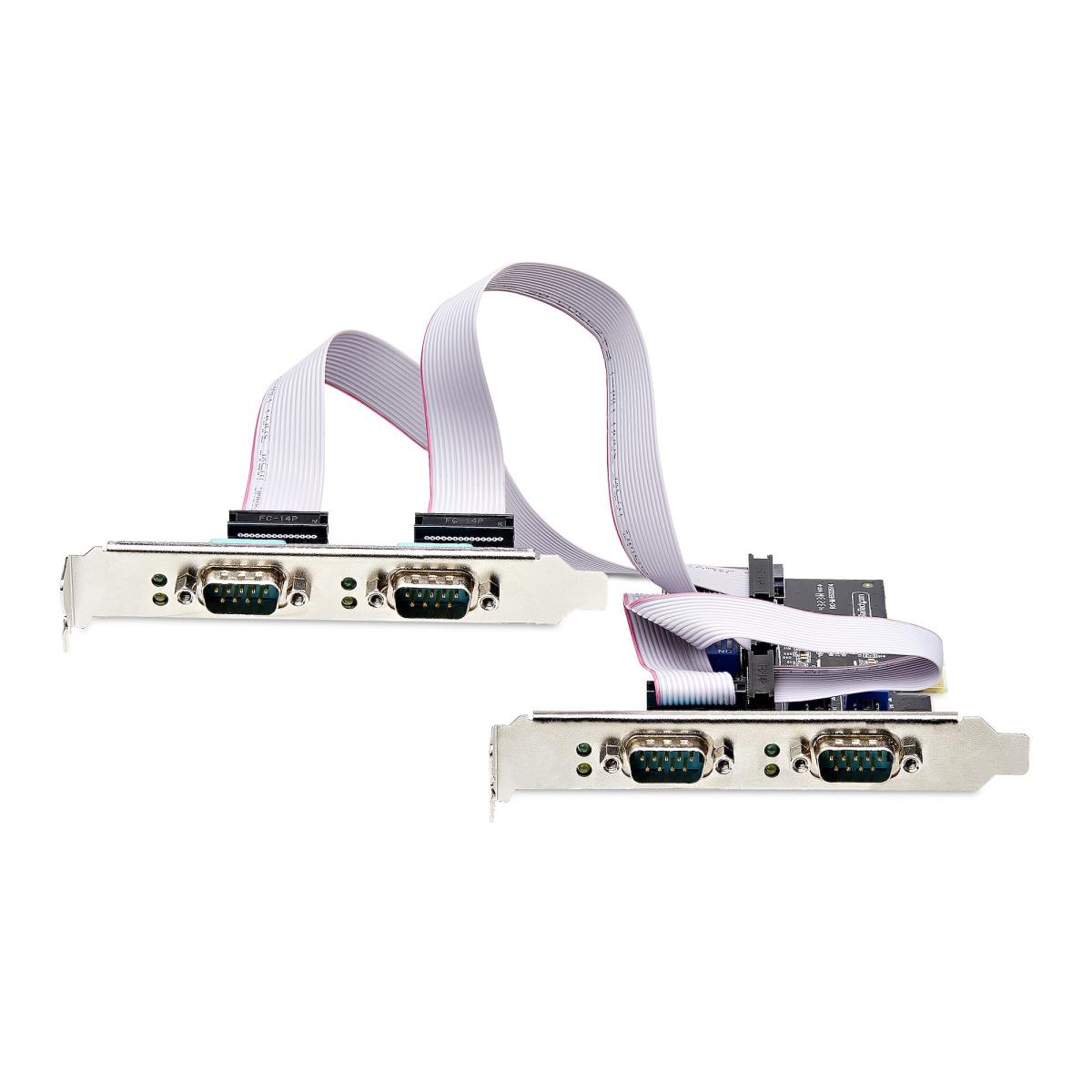 Serial Pcie Card - 4-port Quad-port Pci-e To Rs232/rs422/rs485 (db9) Serial Card Low-profi
