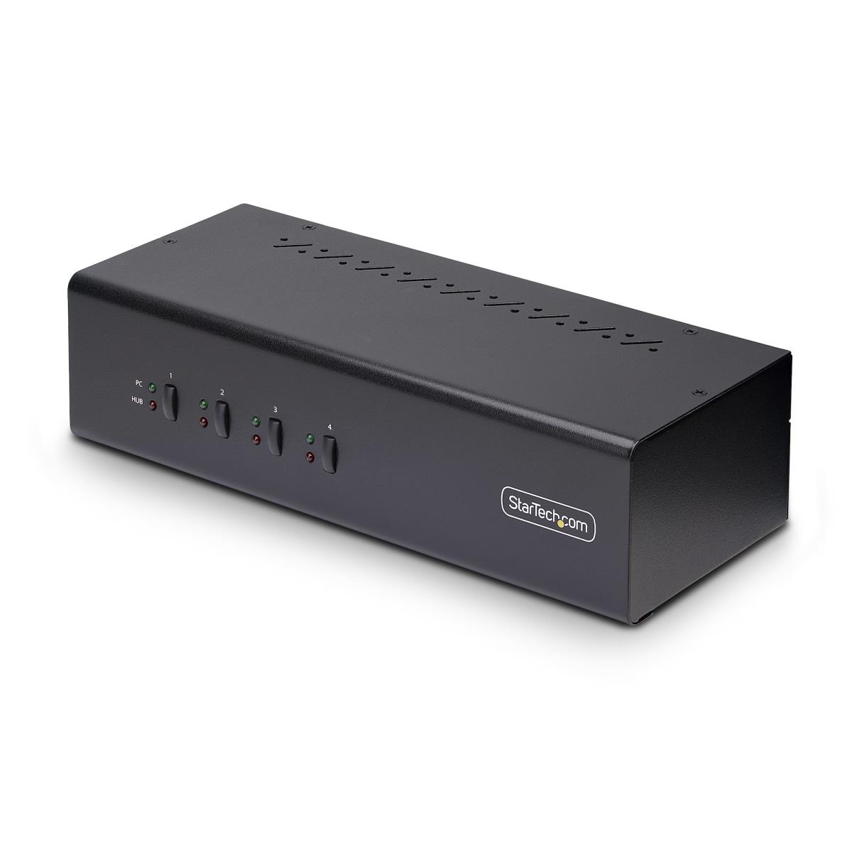 Dual-monitor DisplayPort KVM Switch - 4-port 4k 60hz 2x USB 5gbps Hub Ports 2x USB 2.0 Hid Ports