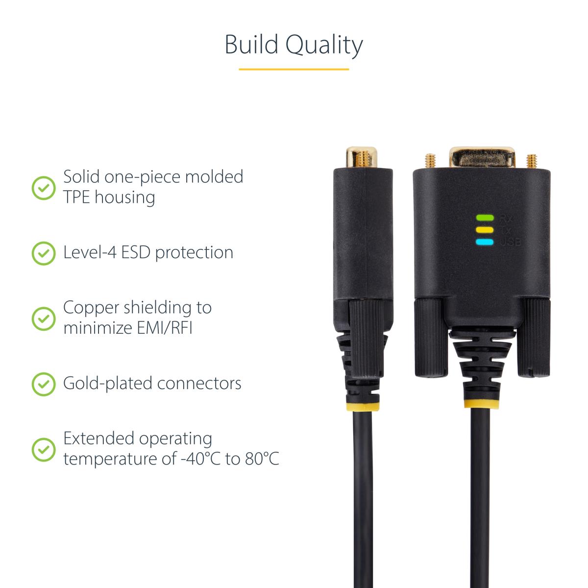 USB To Serial Adapter Cable Com Retention Interchangeable Screws/nuts USB-a To Db9 Rs - 1m
