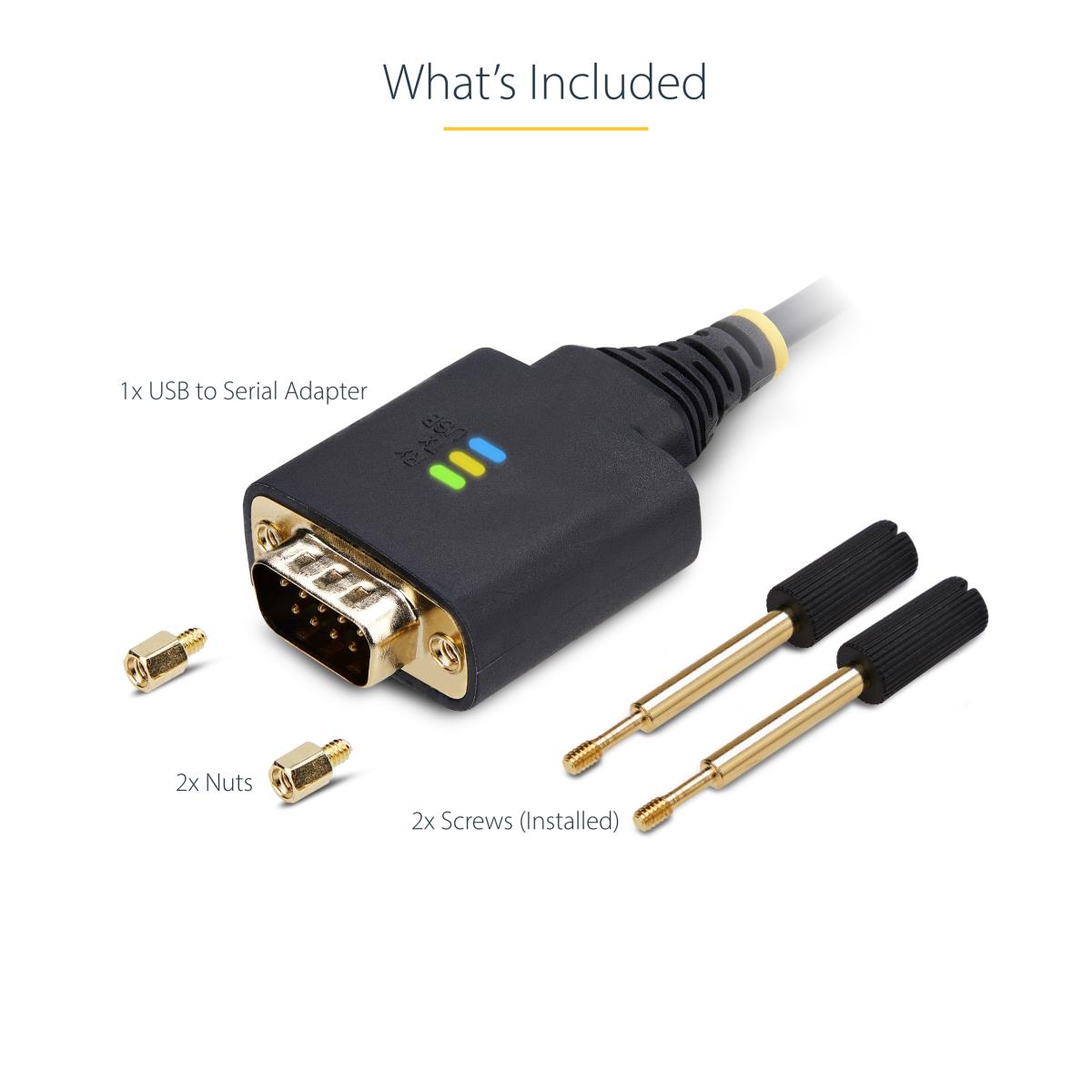 USB To Serial Adapter Cable Com Retention Interchangeable Screws/nuts USB-a To Db9 Rs - 1m