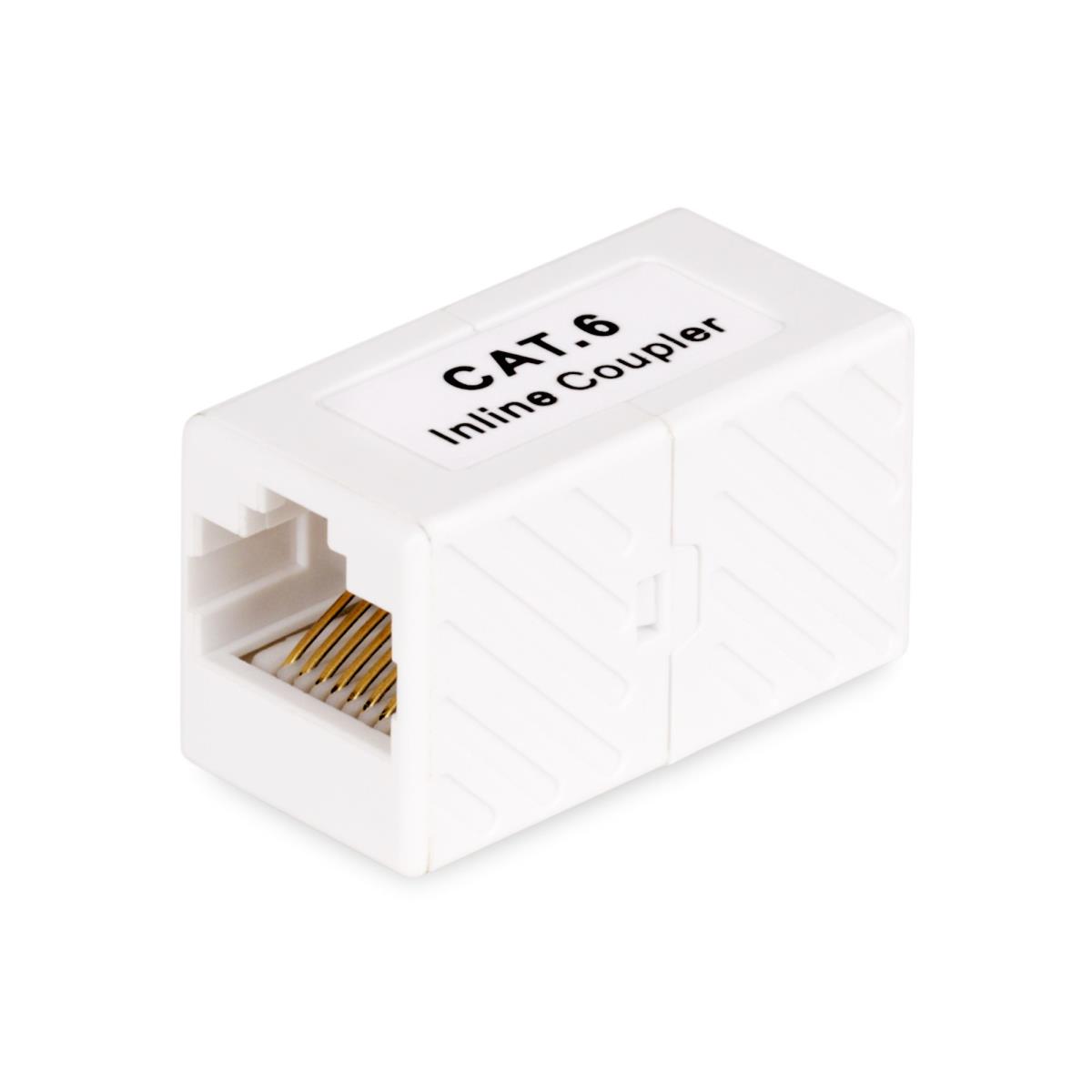 Coupler, Inline - Rj45 - CAT6 Coupler, Female To Female (f/f) T568b Connector, Unshielded Ethernet Cable Extension