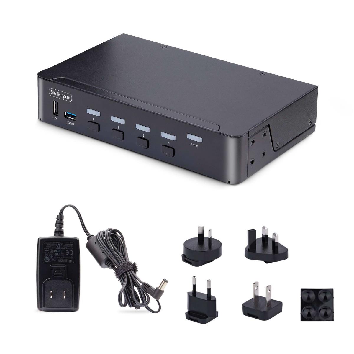 DisplayPort KVM Switch - 4-port 8k 60hz Hotkeys Taa Compliant
