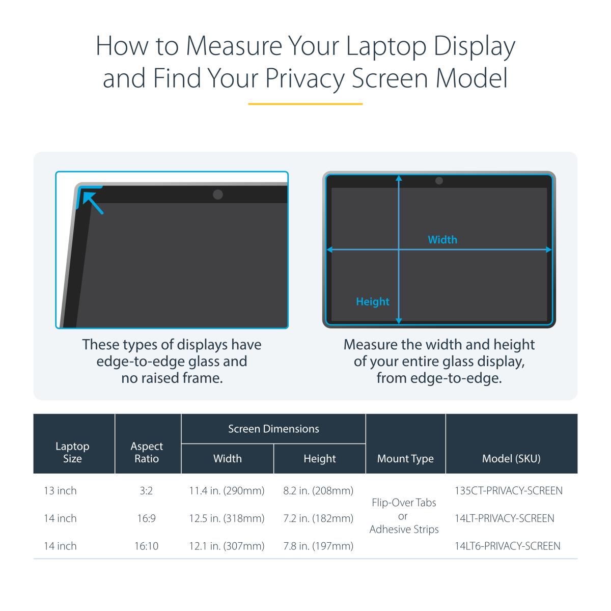 Privacy Screen - 13.5in - For Laptop Anti-glare Blue Light Filter