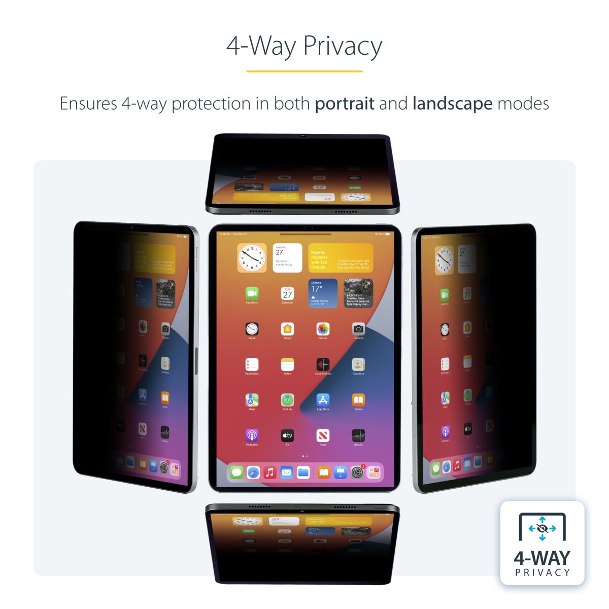 Privacy Screen - 11in - iPad Pro - 4-way Filter Protector/shield ( Not Compatible With iPad Pro M4/m5 11in )