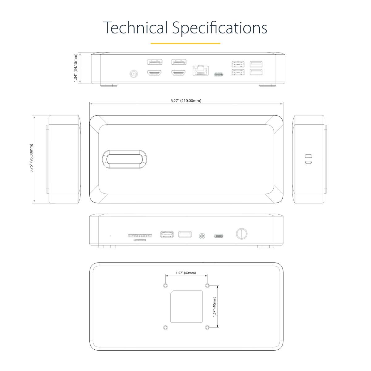 Multi-display Docking Station - Thunderbolt 4 Quad/triple/dual Monitor Dock 7x USB