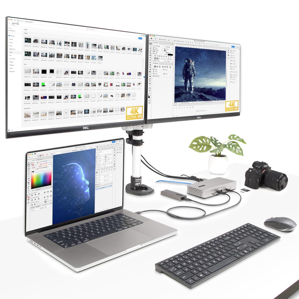 Multi-display Docking Station - Thunderbolt 4 Quad/triple/dual Monitor Dock 7x USB