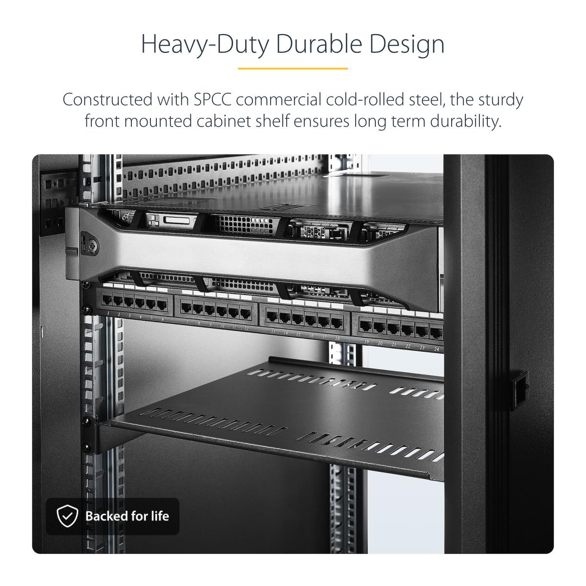 Server Rack 1u Shelf Vented 2-pack Trays 44lb Max 16in Deep