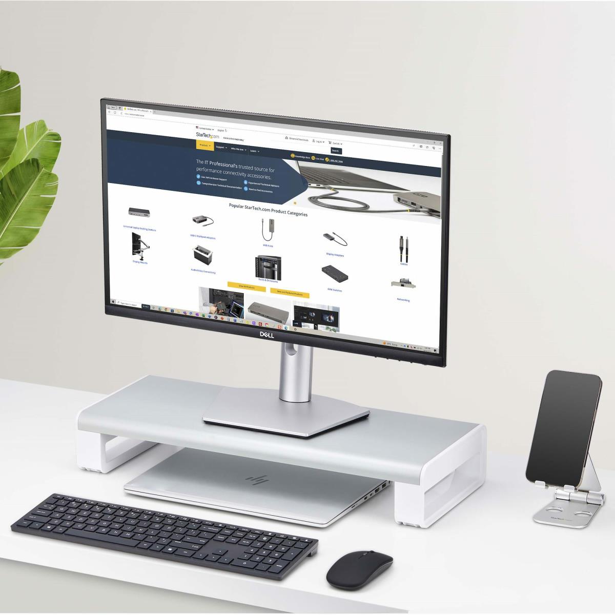 Ergonomic Monitor Riser Stand Desktop Computer Monitor Shelf