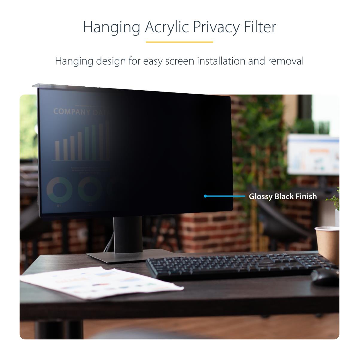 Computer Monitor Privacy Screen 24in Hanging Acrylic Filter