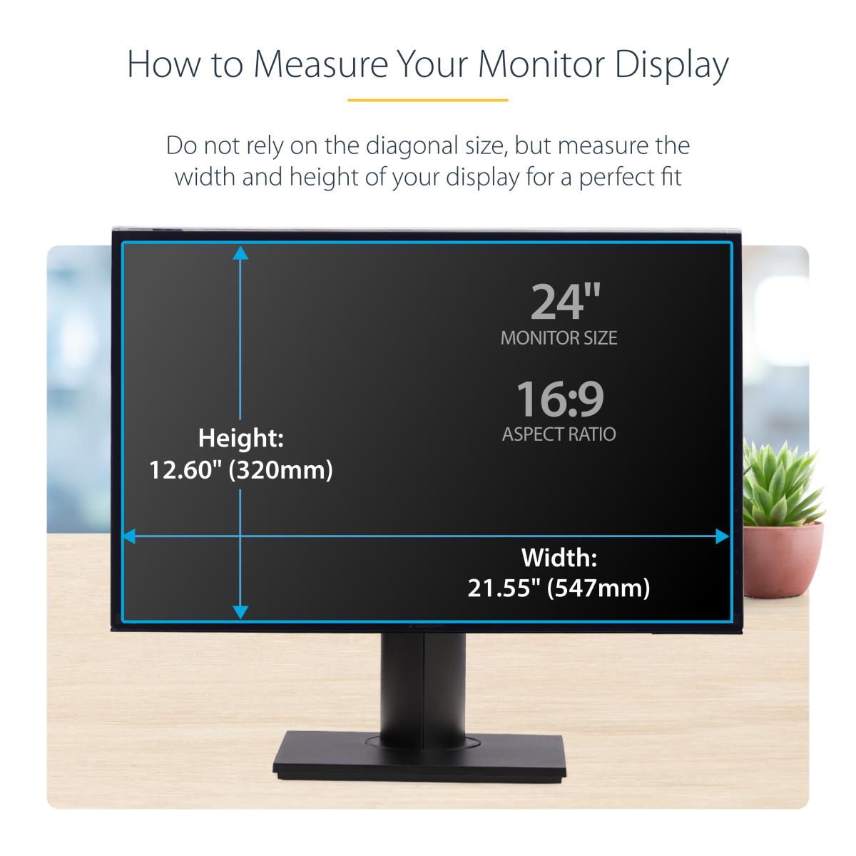 Computer Monitor Privacy Screen 24in Hanging Acrylic Filter
