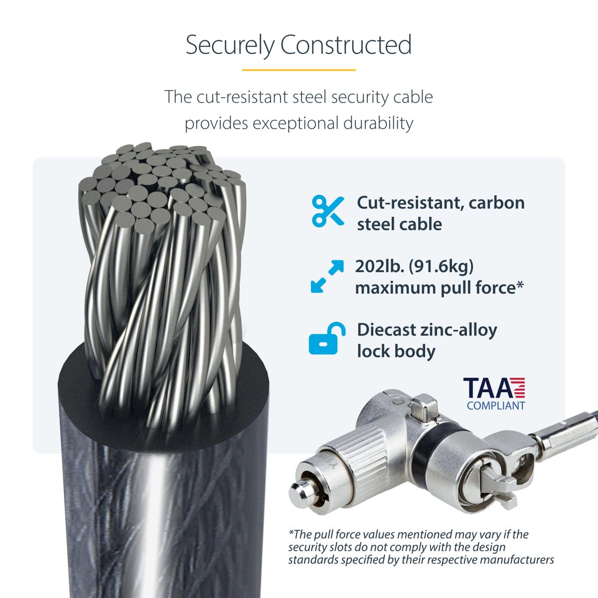 Universal Laptop Lock - Serialized Security Cable 2m 25-pack