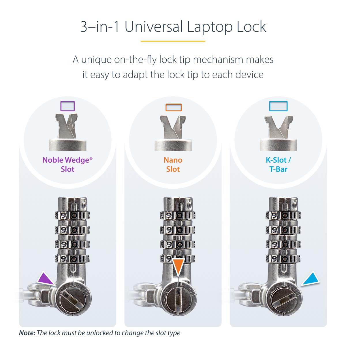 Universal Laptop Lock - Serialized Security Cable 2m 25-pack