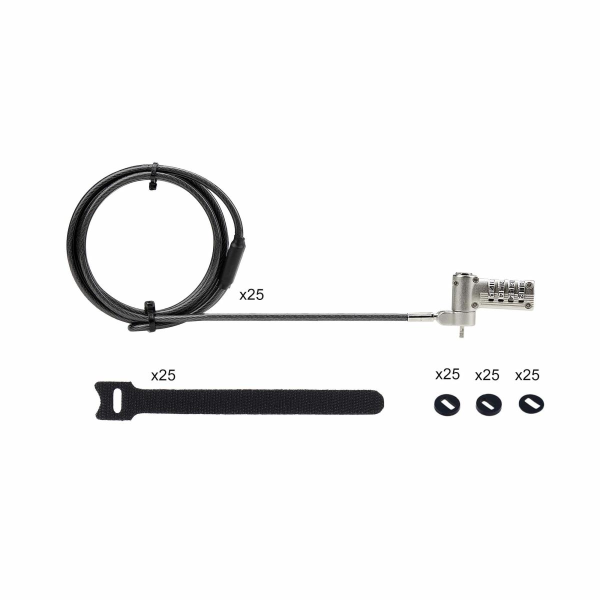 Universal Laptop Lock - Serialized Security Cable 2m 25-pack