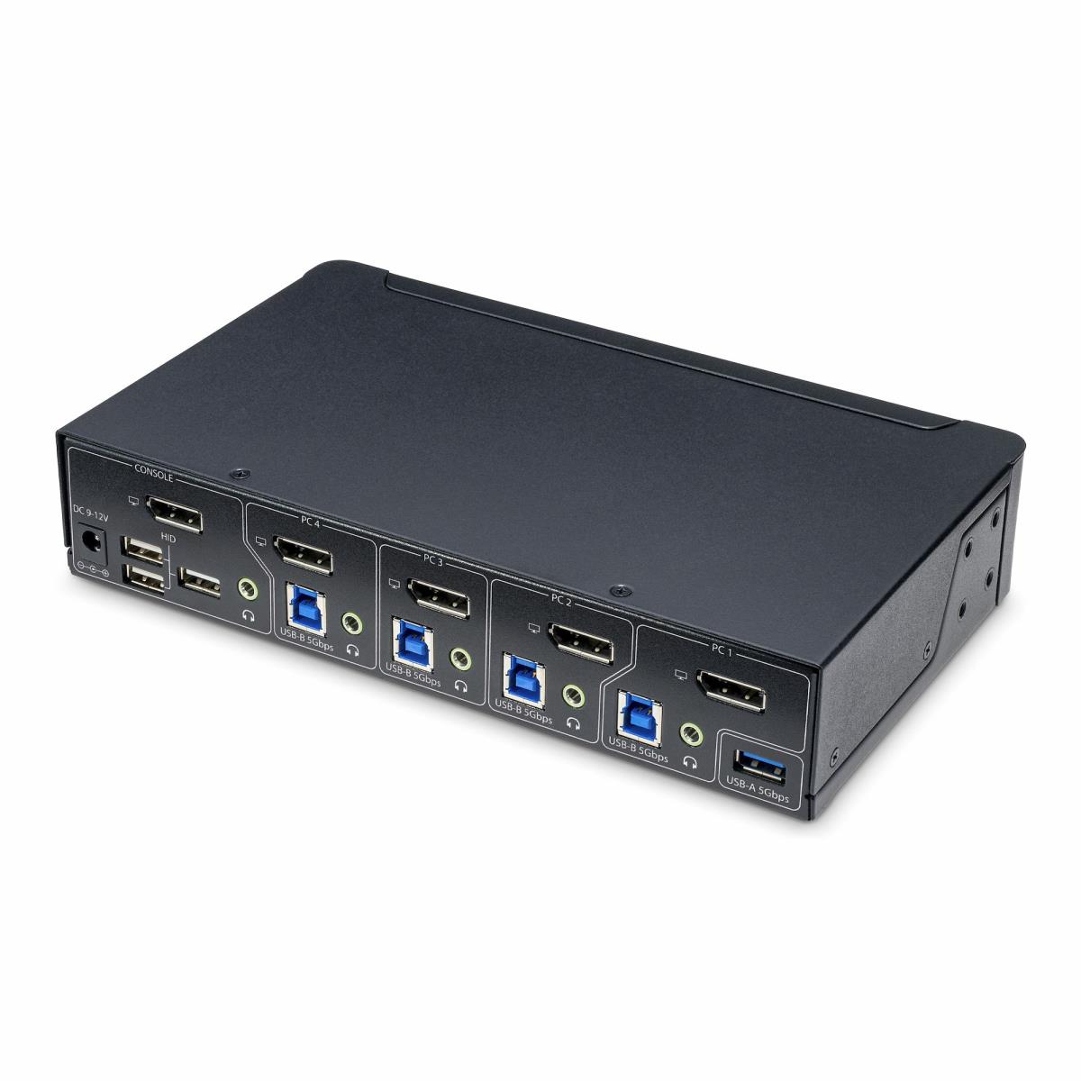 DisplayPort KVM Switch Single 4k 60hz Monitor 6x USB Ports Push-button/hotkey Switching
