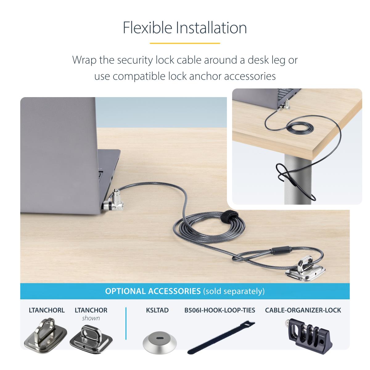 Laptop Lock 6.6ft Cable 25-pack