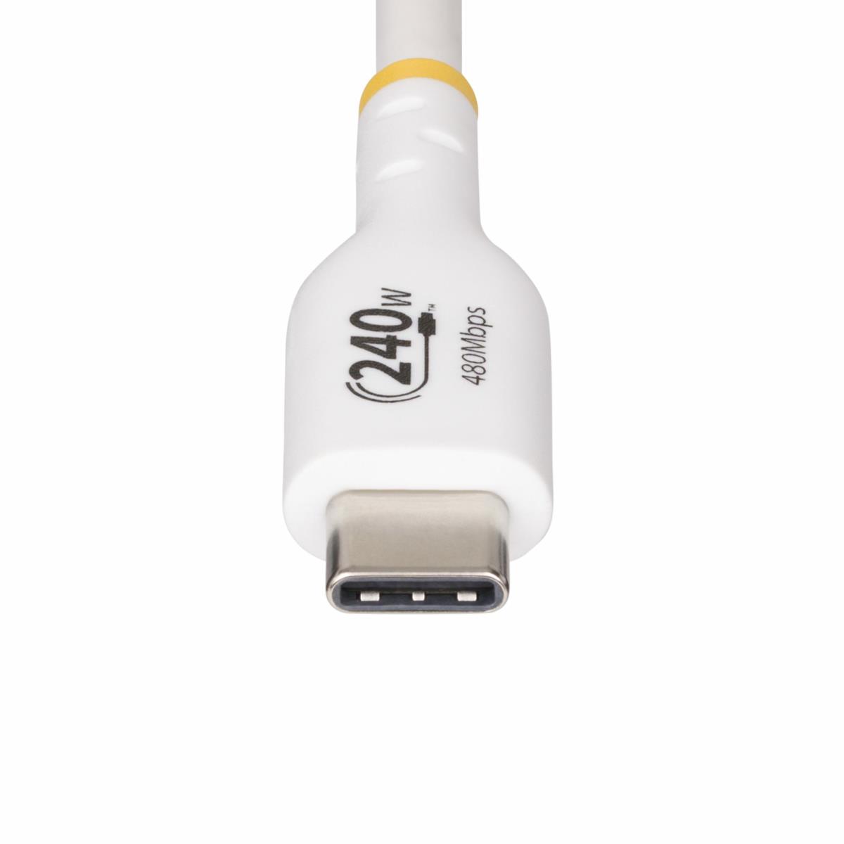 USB-c Charging Cable, USB-if Certified USB C Cable, 240w Pd Epr, USB 2.0 Type-c Laptop Charger Cord 2m White
