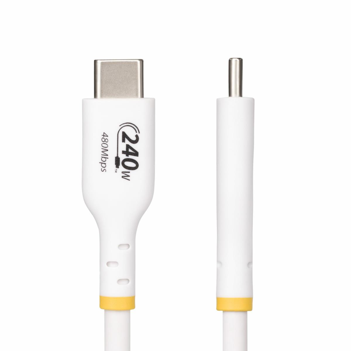 USB-c Charging Cable, USB-if Certified USB C Cable, 240w Pd Epr, USB 2.0 Type-c Laptop Charger Cord 2m White