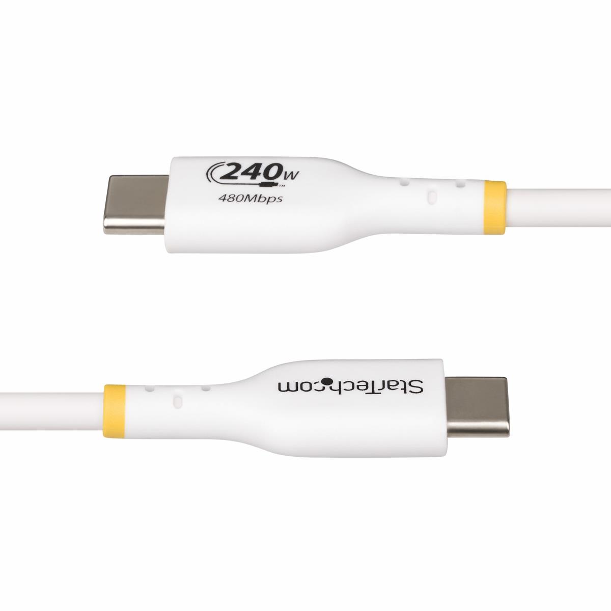 USB-c Charging Cable, USB-if Certified USB C Cable, 240w Pd Epr, USB 2.0 Type-c Laptop Charger Cord 2m White