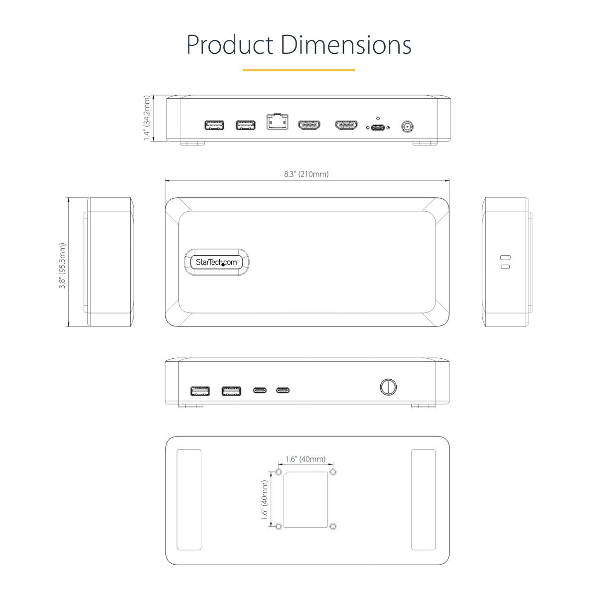 Docking Station - USB4 Dual Hdmi 4k 60hz USB-c 40gbps 6x