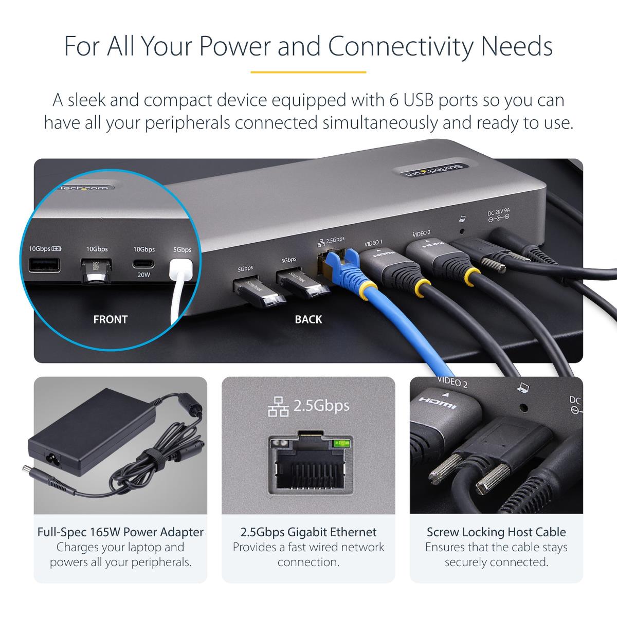 Docking Station - USB4 Dual Hdmi 4k 60hz USB-c 40gbps 6x