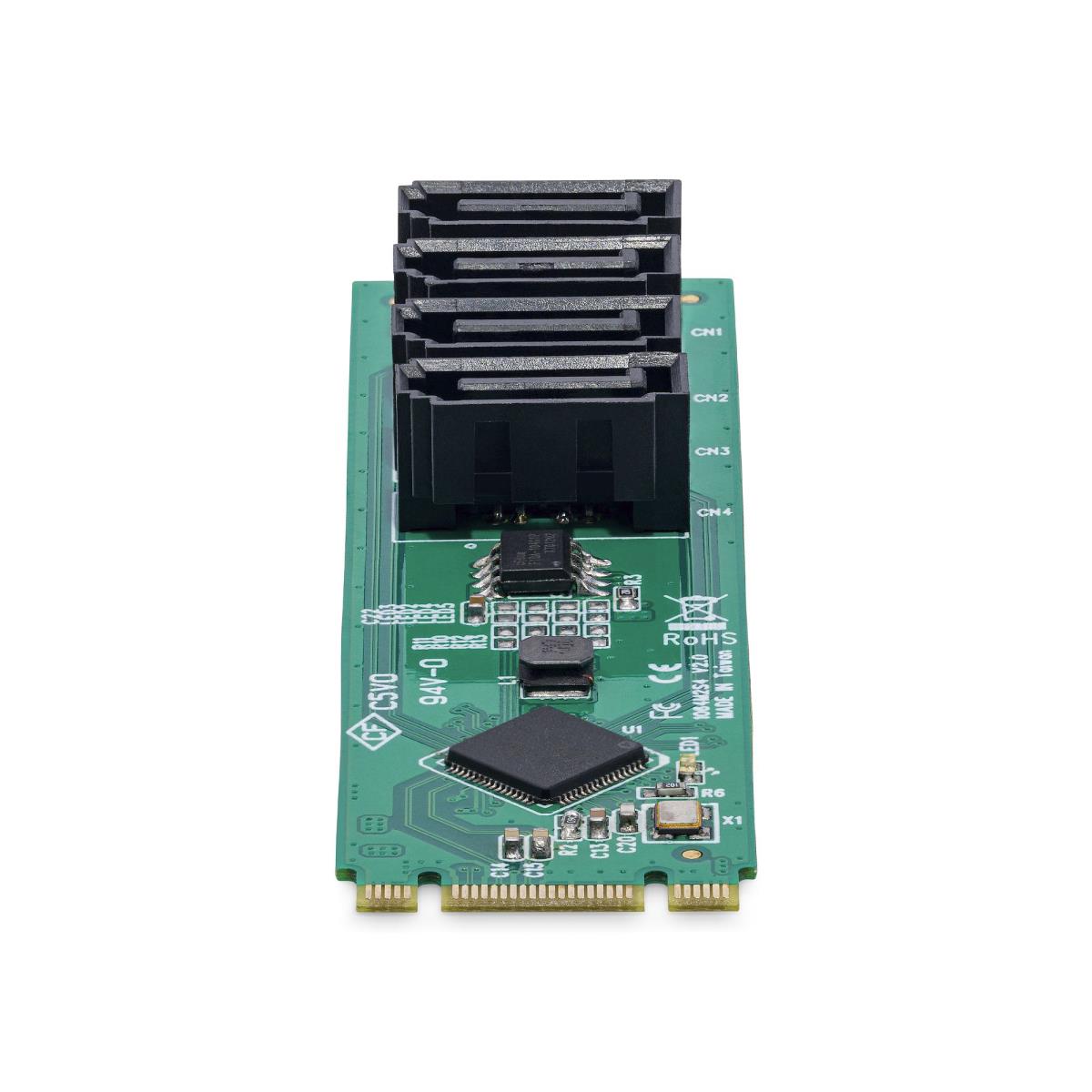 Expansion Card - 4-port M.2 To SATA Adapter Card, M.2 Pci-e 3.0 To SATA HDD/SSD