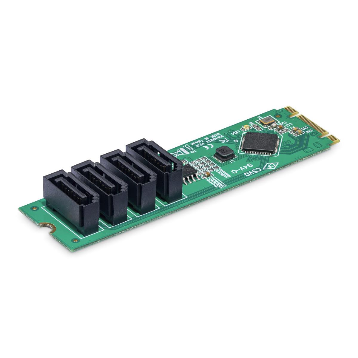 Expansion Card - 4-port M.2 To SATA Adapter Card, M.2 Pci-e 3.0 To SATA HDD/SSD