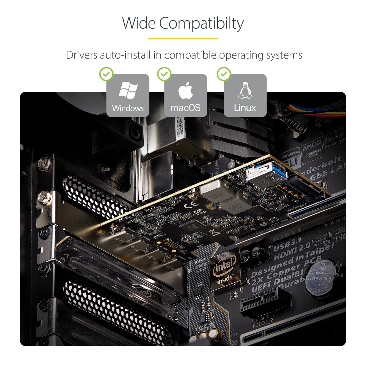 Expansion Card - 5-port USB Pci-e Card 10gbps - 4x USB-c/1x USB-a