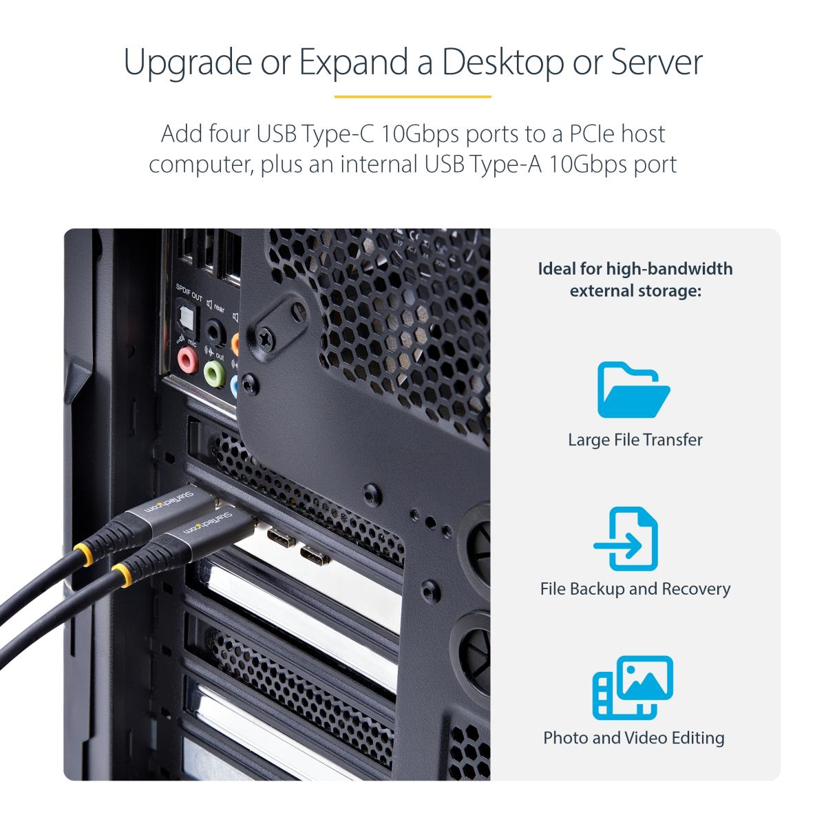Expansion Card - 5-port USB Pci-e Card 10gbps - 4x USB-c/1x USB-a