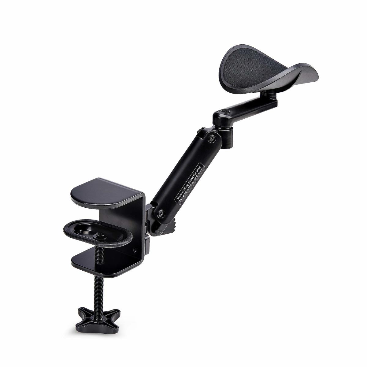 Adjustable Arm Rest For Office Desk, Ergonomic Arm/elbow Support, 360-degree Rotation, Clamp-on/no Drill Installation, Black