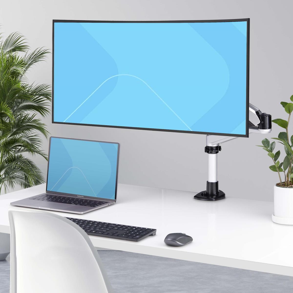 Monitor Desk Mount - 27/30in Screen C-clamp/grommet
