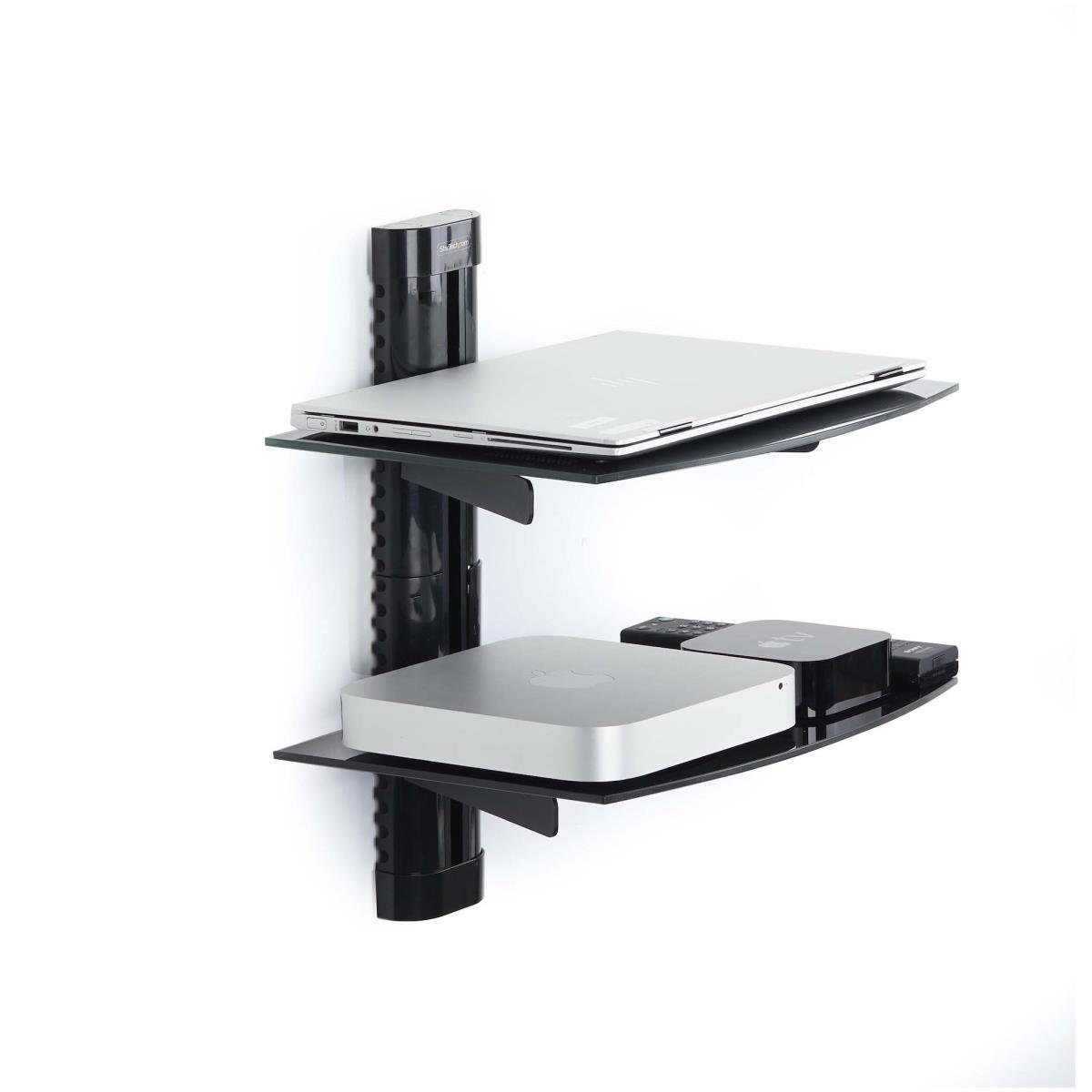 Dual Floating Wall-mounted Av Shelves For Under Tv