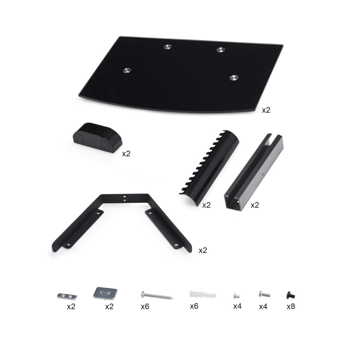 Dual Floating Wall-mounted Av Shelves For Under Tv