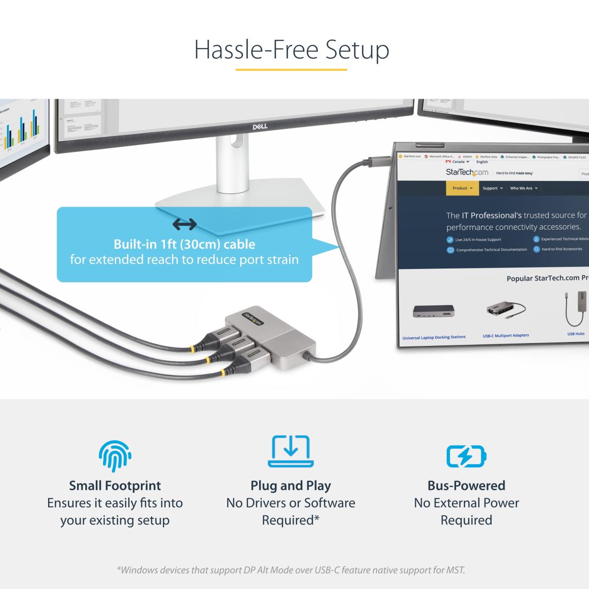 USB-c To Triple Dp Mst Hub - DisplayPort 1.4 4k 60hz