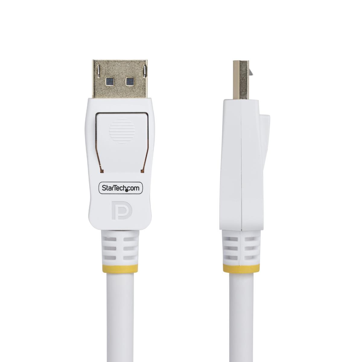 Vesa Certified DisplayPort 1.2 Cable, 4k 60hz, 21.6gbps, Latching Dp Connectors, Dp 1.2 DisplayPort Cable, Dp Monitor Cord, M/m 1.8m White