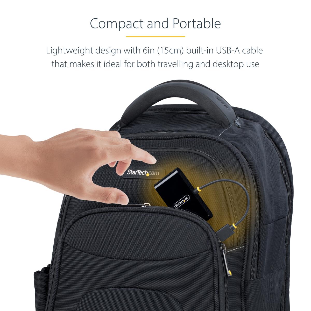 Portable Hub - 4-port USB 2.0 With Built-in Cable