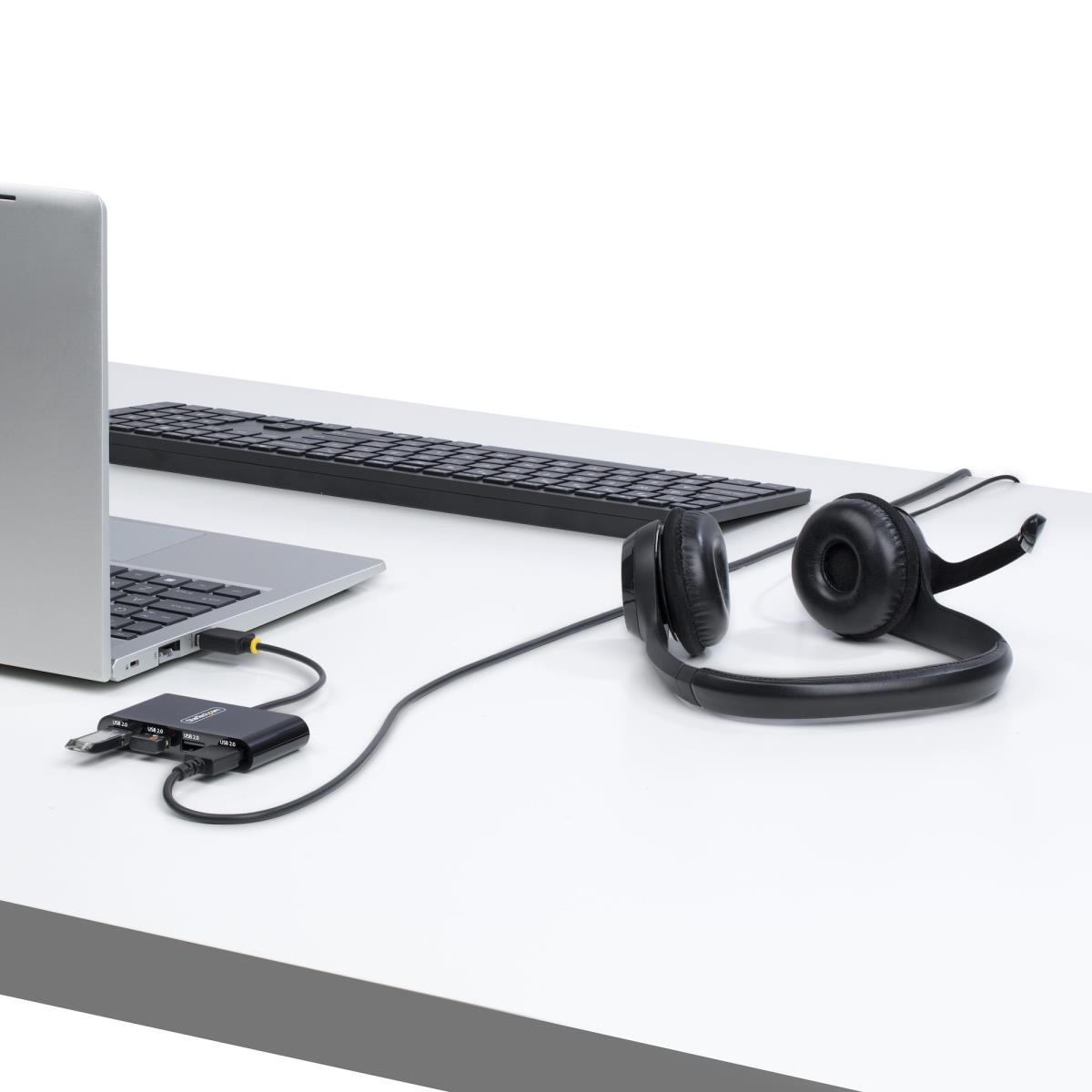 Portable Hub - 4-port USB 2.0 With Built-in Cable