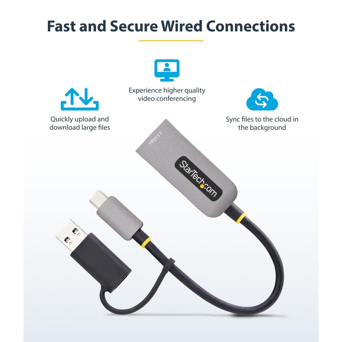 Ethernet Adapter - USB 3.0 Type-c To 2.5 Gigabit W/USB-a Convert