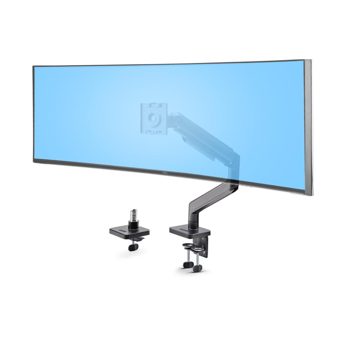Monitor Desk Mount For Up To 49in Ultrawide Curved Screens Max 44lb - Mechanical Spring Arm - C-clamp/grommet - Tool-less Adjustment